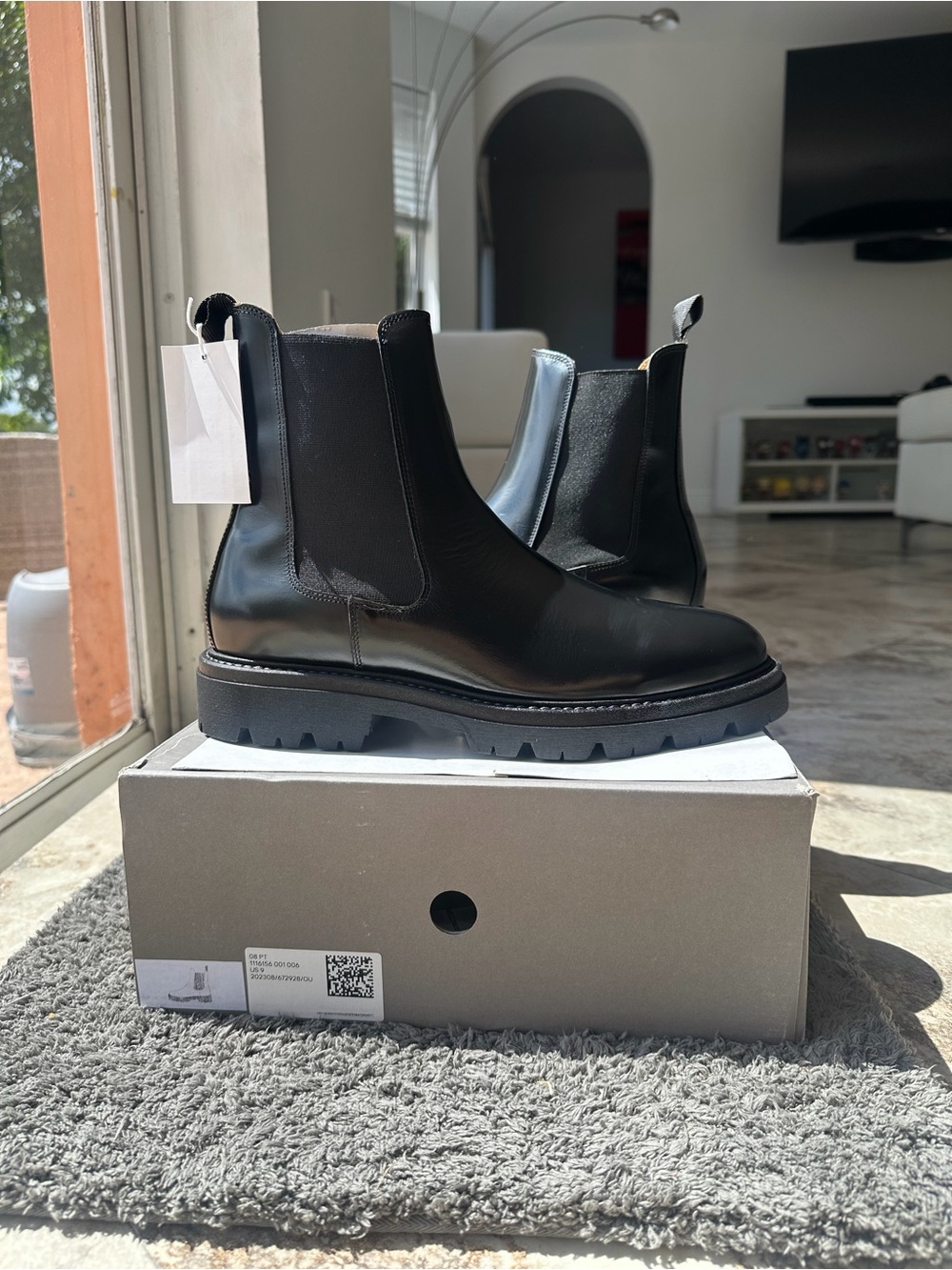 Men Genuine Leather Black Chelsea Boots